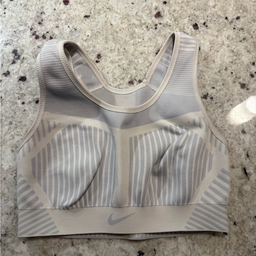 Nike Cream Sports Bra with Racerback Design